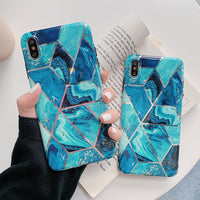 Geometric Blue Marble iPhone Case