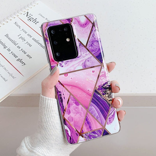 Geometric Purple Marble Samsung Galaxy Case