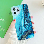 Turquoise Fluid Pattern iPhone Case