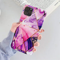 Geometric Purple Marble iPhone Case