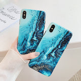 Turquoise Fluid Pattern iPhone Case