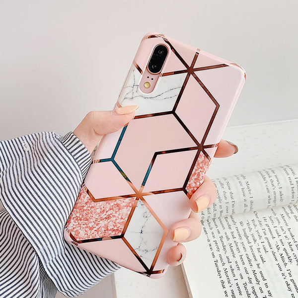 Geometric Pink Pattern Huawei Case