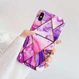 Geometric Purple Marble iPhone Case